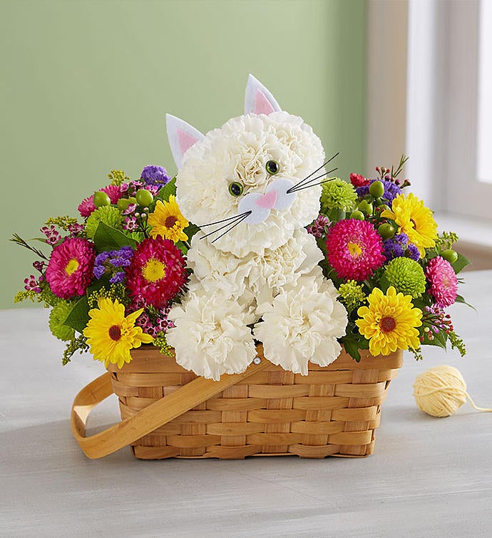 gifts for cat owners - best gift listings - "fabulous feline" flower arrangement - gifts for cat lovers