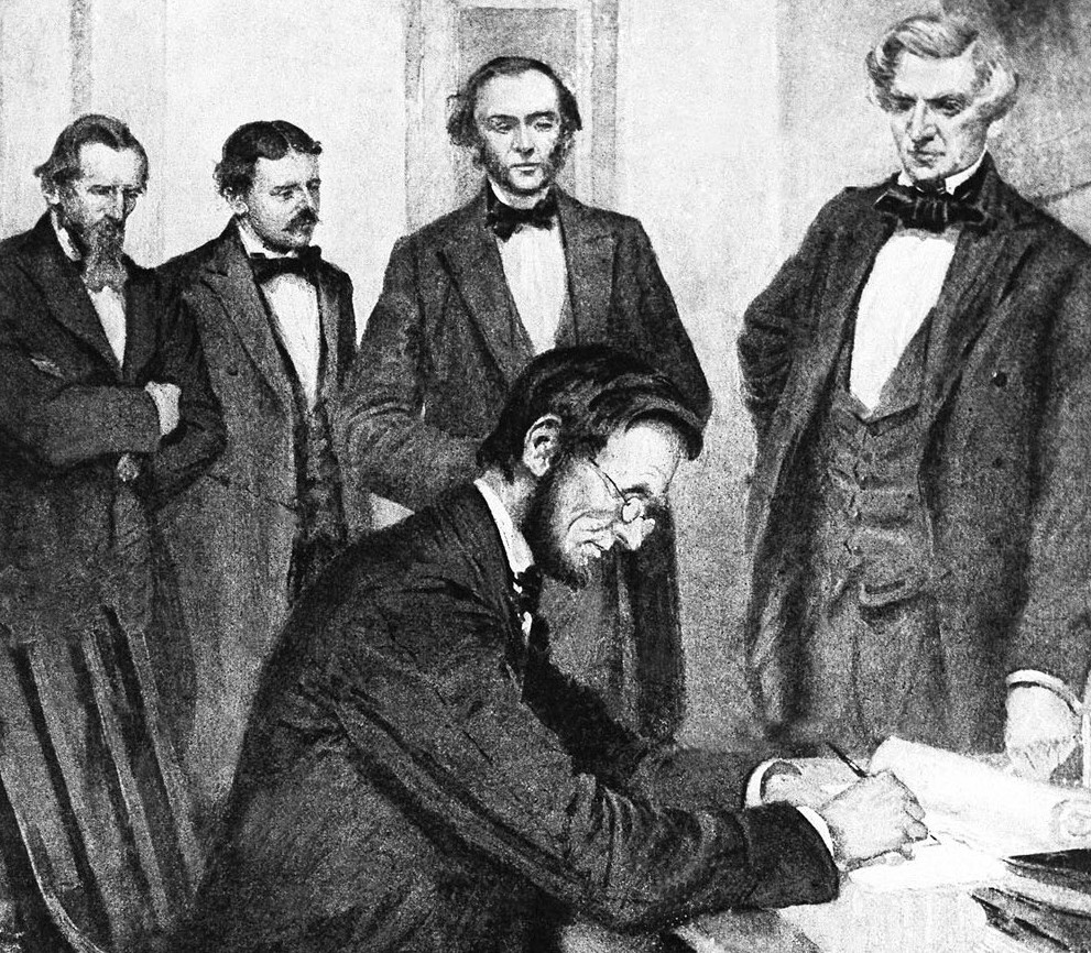 fourth of july - independence day - bestgiftlistings - best gift listings - Abraham Lincoln signing the Emancipation Proclamation