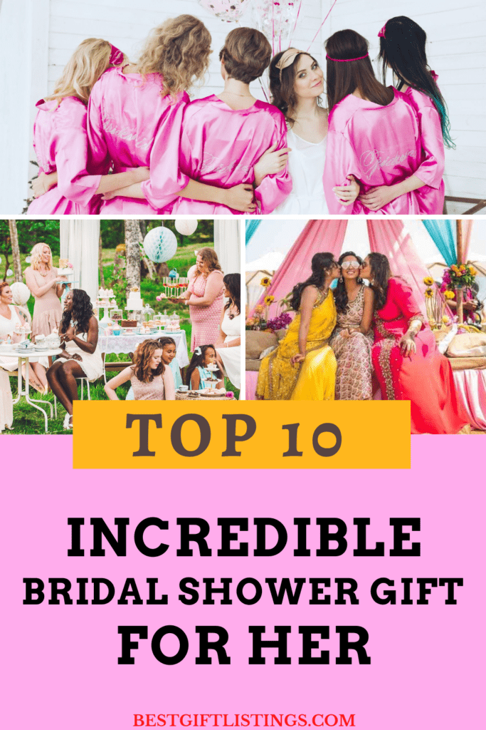 Bridal Showers are monumental so she deserves the best bridal shower gifts. So, check out this list of Top 10 INCREDIBLE Bridal Shower Gifts. #bestgiftideas #bestgiftlistings #giftguide #bgl #gifts #bridalshowergifts #weddinggifts